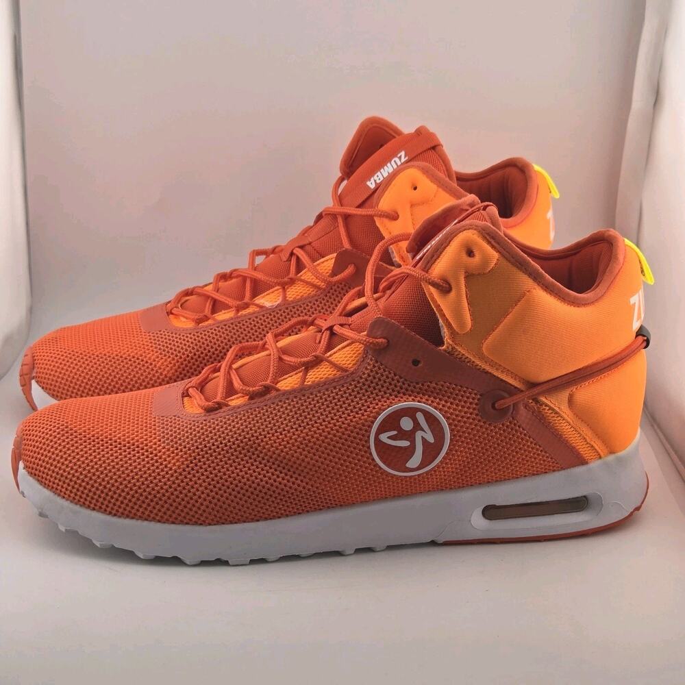 Zumba Air Funk 2.0 Mid Top Orange Mesh Dance Fitness Shoes Womens Size 13